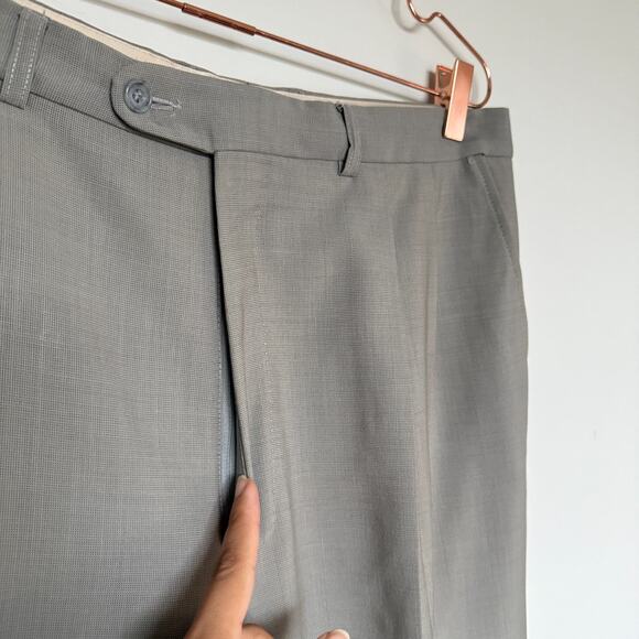 Vtg 90s SERGIO PIUMATTI ITALY Trouser Pants 36 Pure Wool Luxury Slack Workwear - Picture 5 of 12